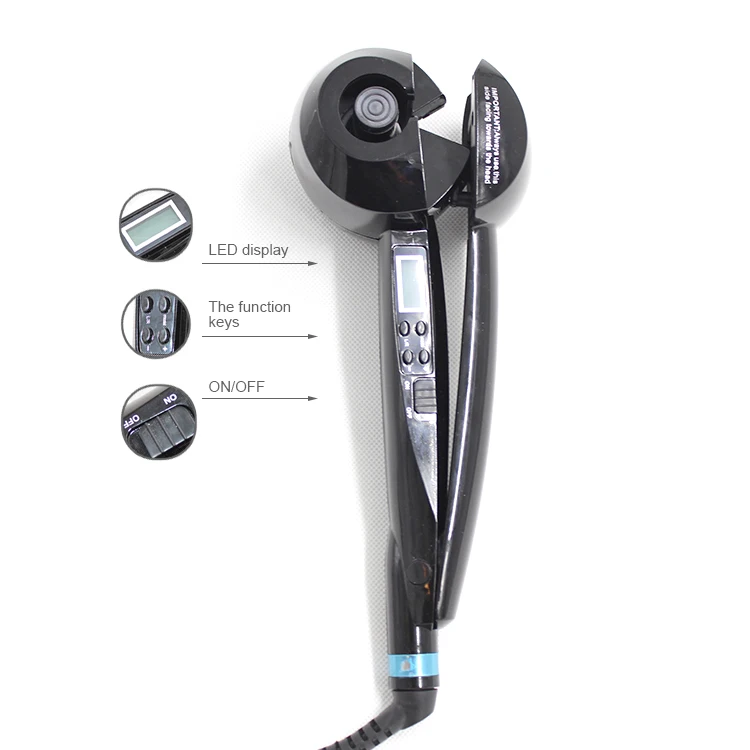 High quality Ceramic Mira curl Curling Iron Wand Salon Rotating Hair Automatic Curler, Black
High quality Ceramic Mira curl Curling Iron Wand Salon Rotating Hair Automatic Curler, Black