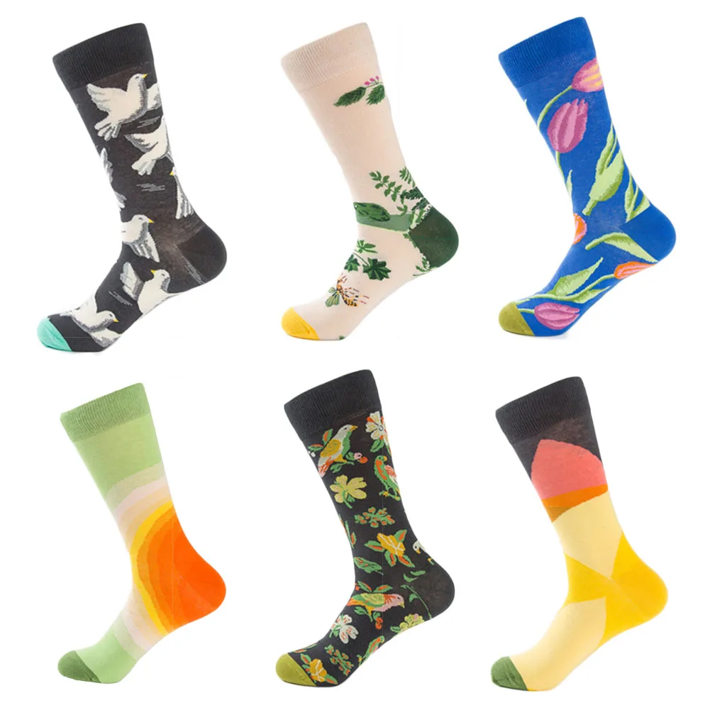 Men's Fun Colorful Novelty Socks Medium Tube Bird Floral Socks Casual Combed Cotton Crew Socks Gift
Men's Fun Colorful Novelty Socks Medium Tube Bird Floral Socks Casual Combed Cotton Crew Socks Gift