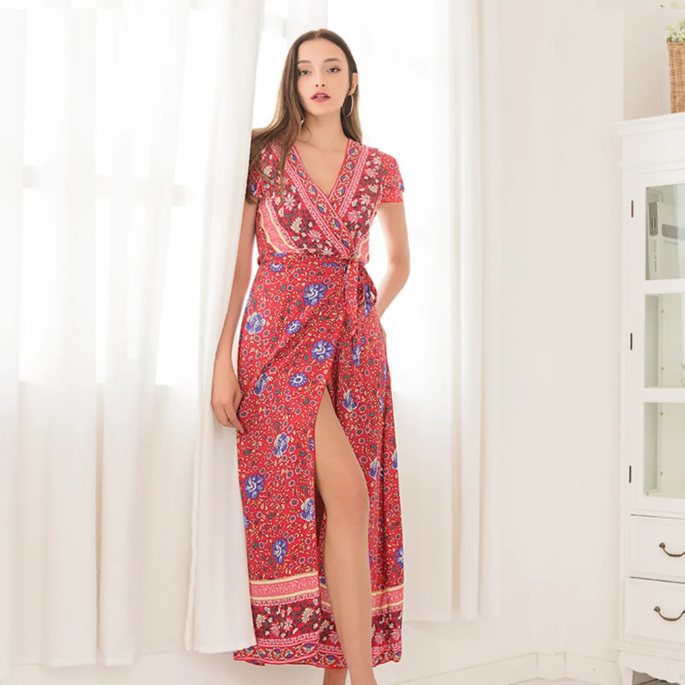 WW-0318 Women In Europe And The Sexy V-neck Broken Beautiful Beach Dress Dress Summer Printed Floral Dress Women Casual, As your request
WW-0318 Women In Europe And The Sexy V-neck Broken Beautiful Beach Dress Dress Summer Printed Floral Dress Women Casual, As your request