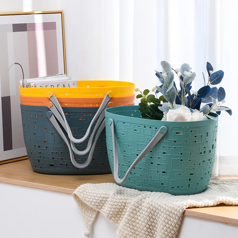 Vegetable shopping storage basket plastic bath picnic hand basket household large capacity laundry basket, Morandi
Vegetable shopping storage basket plastic bath picnic hand basket household large capacity laundry basket, Morandi