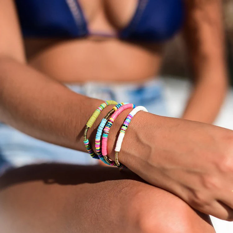 Charare Bohemian colorful sliced soft clay bracelet beach style 5 sets of mixed bracelets charm bracelet jewelry accessories, Picture shows
Charare Bohemian colorful sliced soft clay bracelet beach style 5 sets of mixed bracelets charm bracelet jewelry accessories, Picture shows