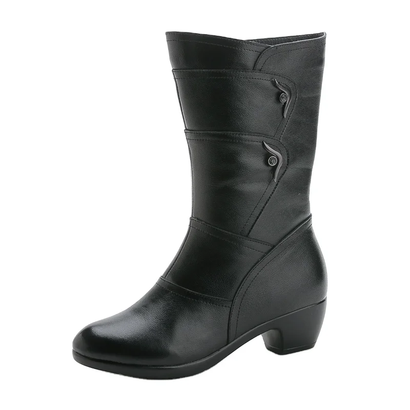 Winter Casual Fashion High Boots British Style Genuine Leather Low Heel Women's Boots Comfortable Roman Boots, Black/brown
Winter Casual Fashion High Boots British Style Genuine Leather Low Heel Women's Boots Comfortable Roman Boots, Black/brown