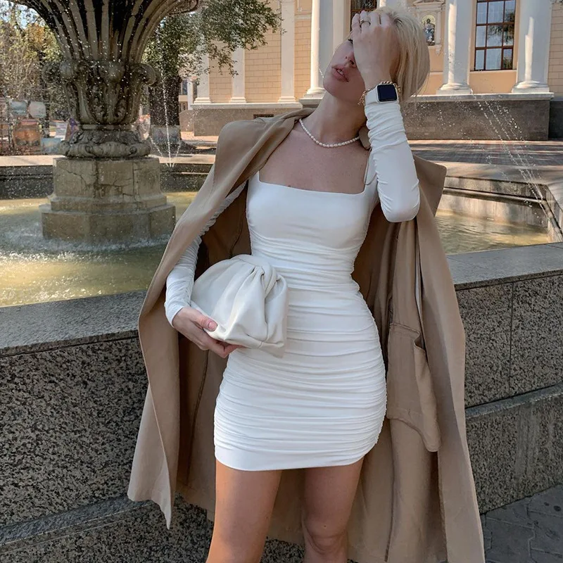 Elegant lady party dress 2022 spring and summer new design long sleeve mini dress, White
Elegant lady party dress 2022 spring and summer new design long sleeve mini dress, White