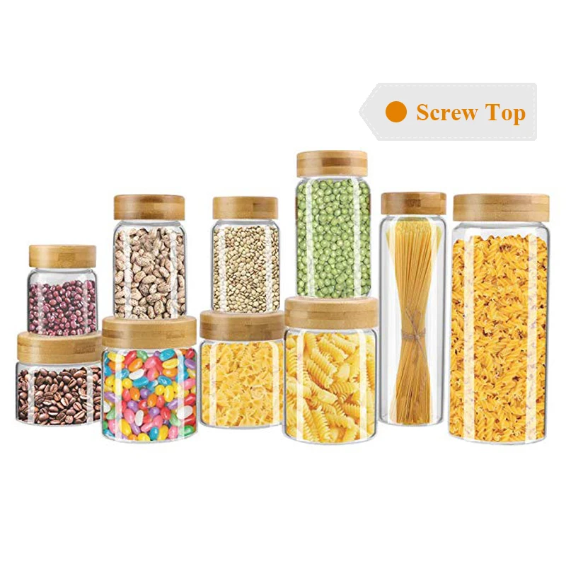 Wholesale Fancy Custom Borosilicate Glass Food Storage Kitchen Jars with Screw Top Wood Lid, High transparency
Wholesale Fancy Custom Borosilicate Glass Food Storage Kitchen Jars with Screw Top Wood Lid, High transparency