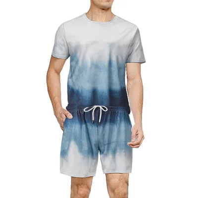 Summer gradient print T-shirt shorts two piece pants short set women 2 piece man sets, Pic
Summer gradient print T-shirt shorts two piece pants short set women 2 piece man sets, Pic