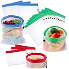 Reusable Recycled PET Polyester Mesh Net Drawstring Bag Eco Vegetable Fruit Mesh Net Bag