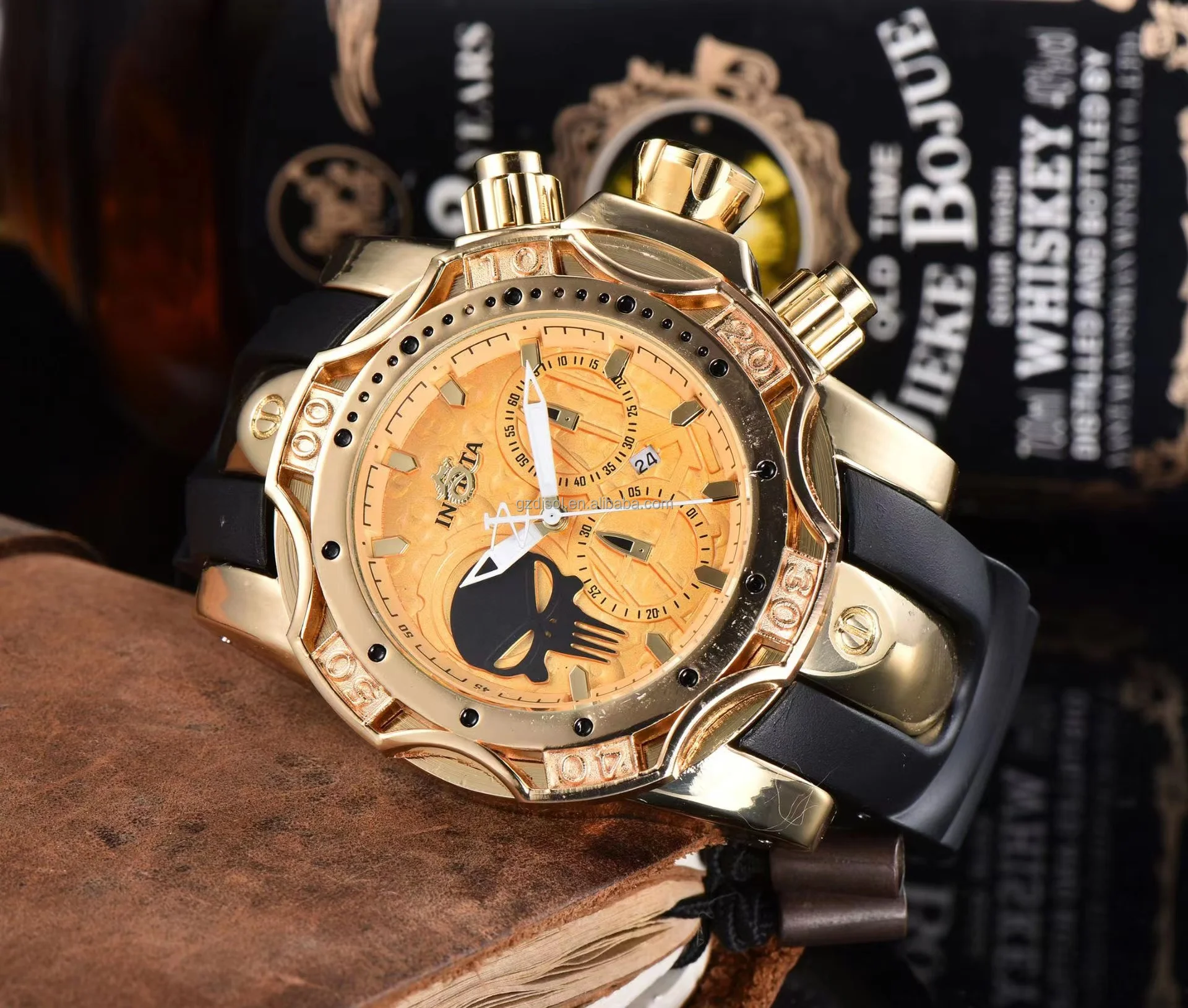 INVICTA Skull Silicone strap watch luxury waterproof three-eye six-pin watch men's sport large dial quartz watch
INVICTA Skull Silicone strap watch luxury waterproof three-eye six-pin watch men's sport large dial quartz watch