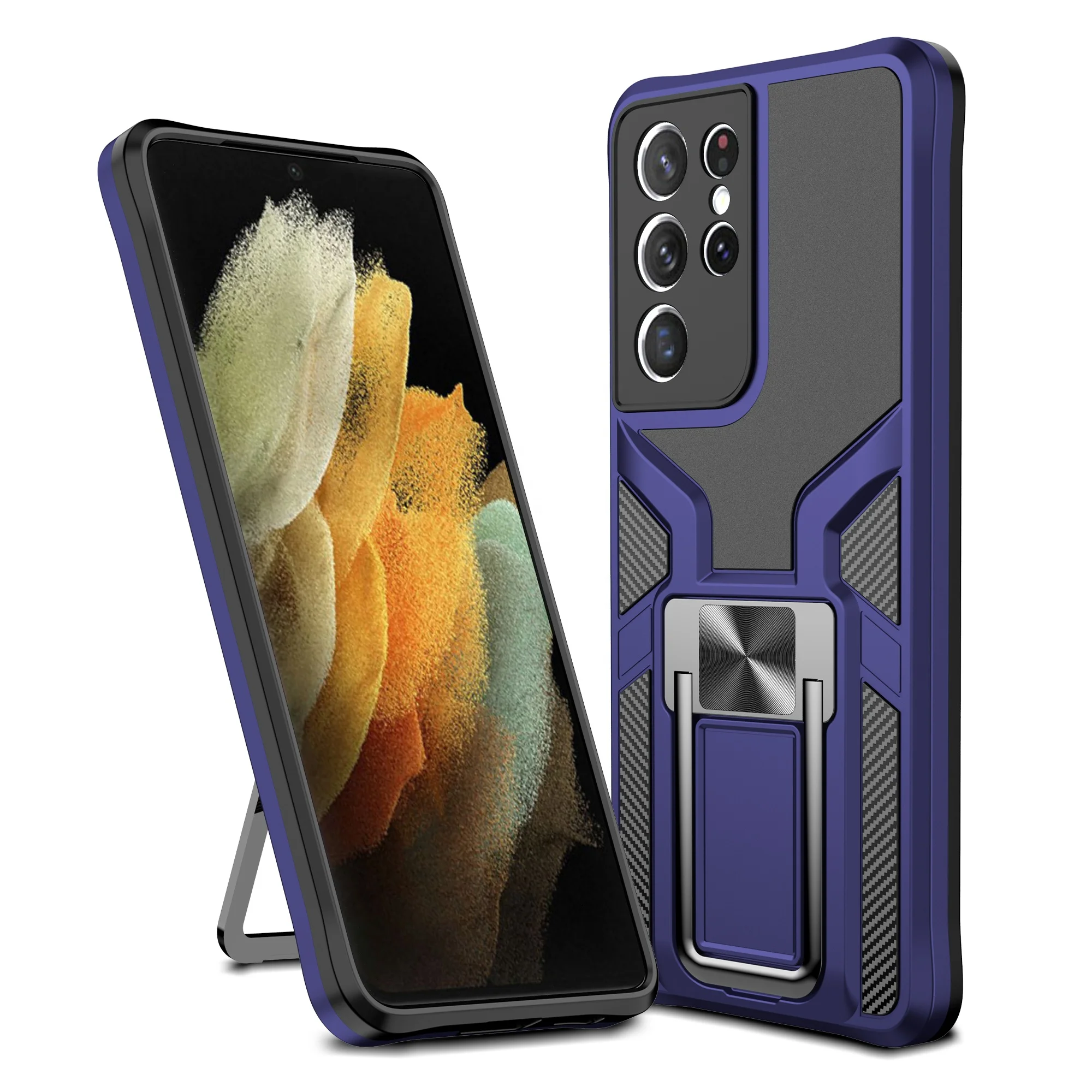 Shockproof Phone Case with Magnetic Car Mount Ring Kickstand Back Cover for Samsung galaxy S21 Ultra s21plus, 7 colors
Shockproof Phone Case with Magnetic Car Mount Ring Kickstand Back Cover for Samsung galaxy S21 Ultra s21plus, 7 colors