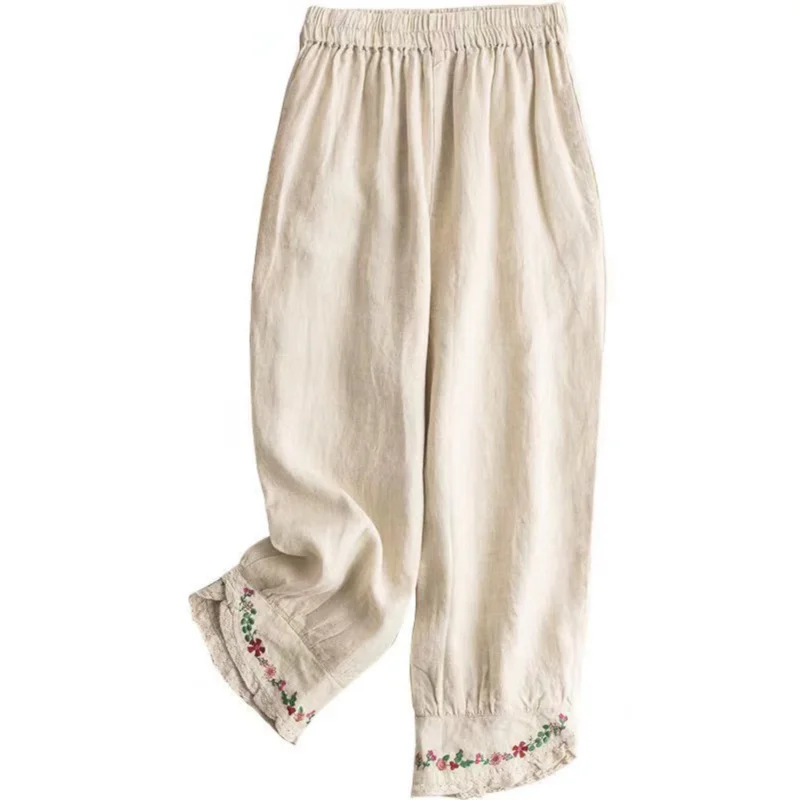 Wholesale 2023 Summer Ethnic Style Retro Embroidery Cotton Hemp Harun Pants Versatile Casual Pants Lace Spliced Women's Pants
Wholesale 2023 Summer Ethnic Style Retro Embroidery Cotton Hemp Harun Pants Versatile Casual Pants Lace Spliced Women's Pants