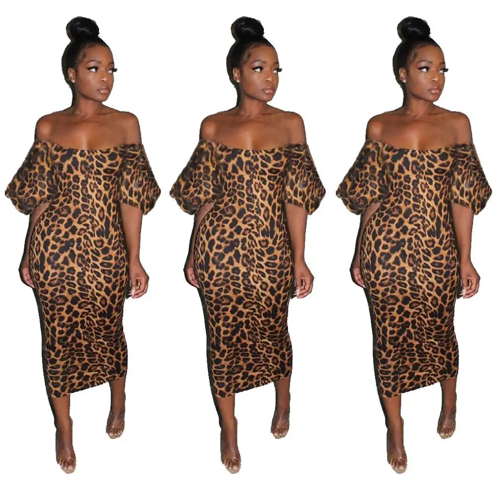 Sexy Ladies Night Club Party Wear Plus Size Off The Shoulder Long Leopard Bodycon Dress, As photo showed
Sexy Ladies Night Club Party Wear Plus Size Off The Shoulder Long Leopard Bodycon Dress, As photo showed