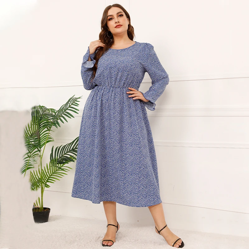 Clothing distributors cheapest casual dresses plus size women clothing Blue long sleeve floral print Large size skirts
Clothing distributors cheapest casual dresses plus size women clothing Blue long sleeve floral print Large size skirts