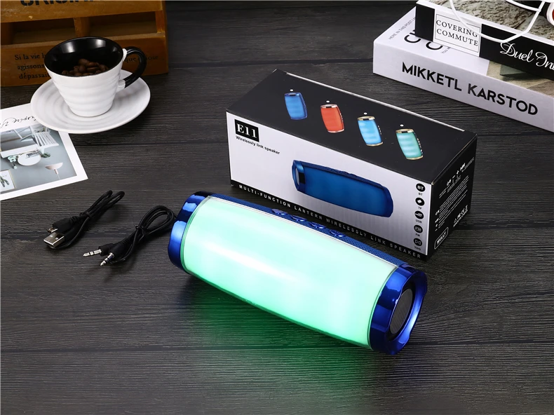 E11 2.0 1200MA 10w hand free call 7inch custom mini portable blue tooth with colors led light tws wireless speakers - ANKUX.COM