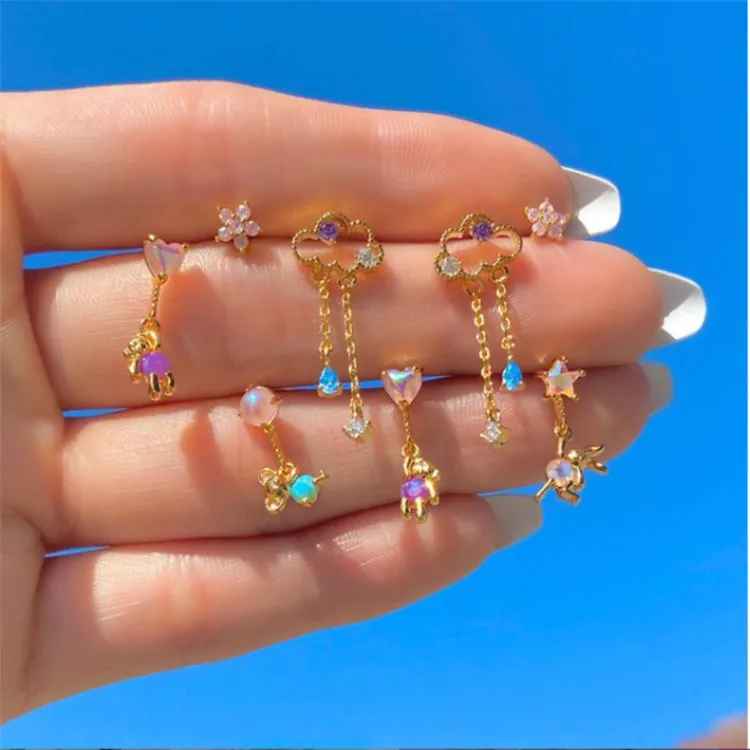SP 2021 New Arrived INS Fashion Cute Style 18K Gold Plated Earrings Bear Koala Bunny Shape Rhinestone Earrings
SP 2021 New Arrived INS Fashion Cute Style 18K Gold Plated Earrings Bear Koala Bunny Shape Rhinestone Earrings
