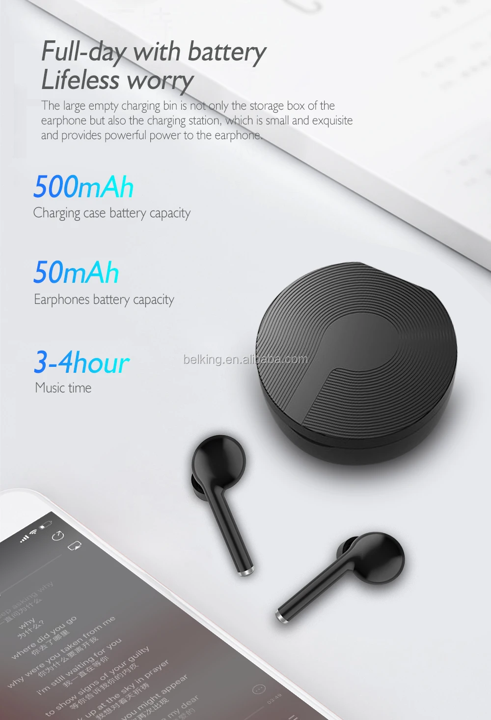BK-TW40 Smart V5.0 Chip Earbuds BT Wireless Earphone HiFi Stereo Bluetooth Wireless Headphone - ANKUX.COM
