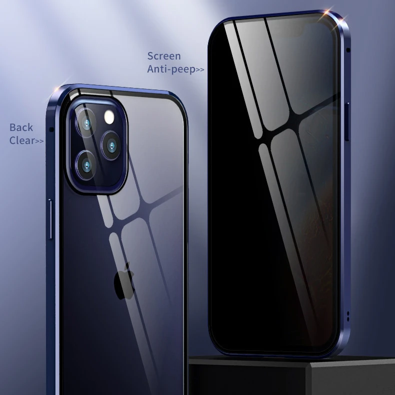 360 Full Cover Double Tempered Glass Magnetic Cover for iPhone Anti Spy Screen Protector Phone Case For iPhone 12
360 Full Cover Double Tempered Glass Magnetic Cover for iPhone Anti Spy Screen Protector Phone Case For iPhone 12