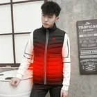 Winter Smart Charging Heating Vest Men's Cotton Collar Warm Graphene Carbon Fiber Heating Cotton Vest