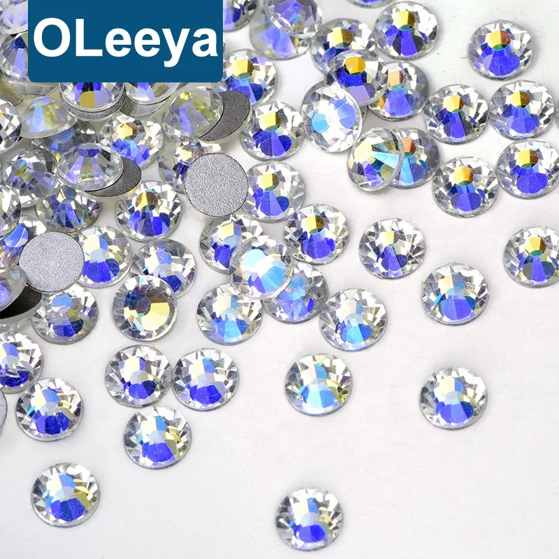 

Oleeya Hot Sale SS3-SS34 Moonlight Non Hot Fix Rhinestone Crystal Stone Glass Rhinestone For Nails Dress Jewelry, Moonlight.over 100 colors choice