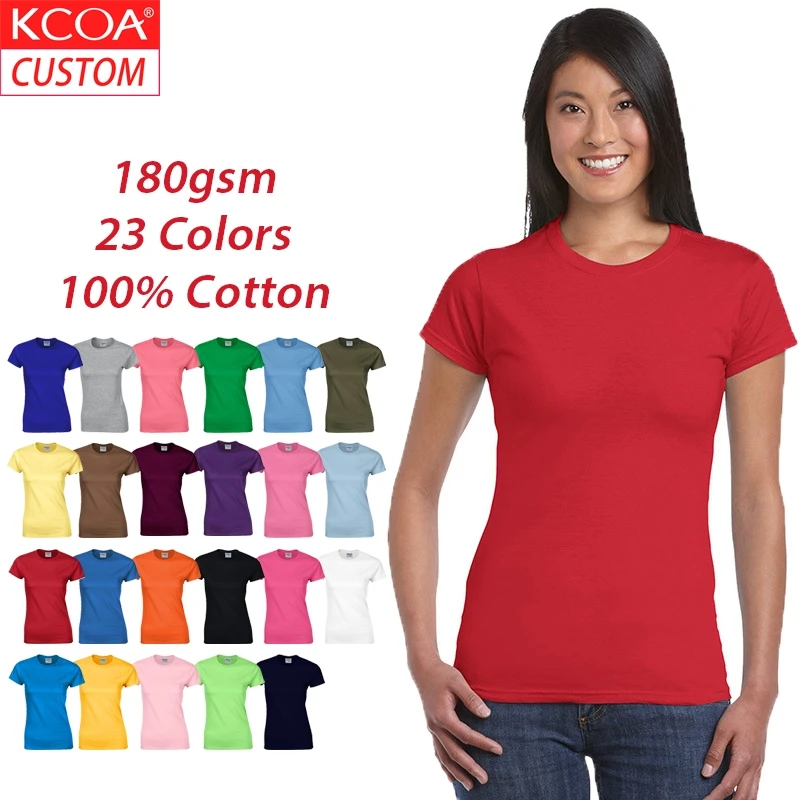KCOA Cheap Price Woman Basic 100% Organic Cotton T-Shirts Custom Printing With Logo, 23 colors or custom colors
KCOA Cheap Price Woman Basic 100% Organic Cotton T-Shirts Custom Printing With Logo, 23 colors or custom colors