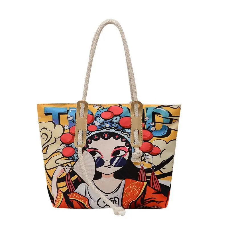 2022 Spring And Summer New Woven Street Fashion Simple Printing Graffiti Pattern Hand Bag Fresh Bag, 4 colors
2022 Spring And Summer New Woven Street Fashion Simple Printing Graffiti Pattern Hand Bag Fresh Bag, 4 colors