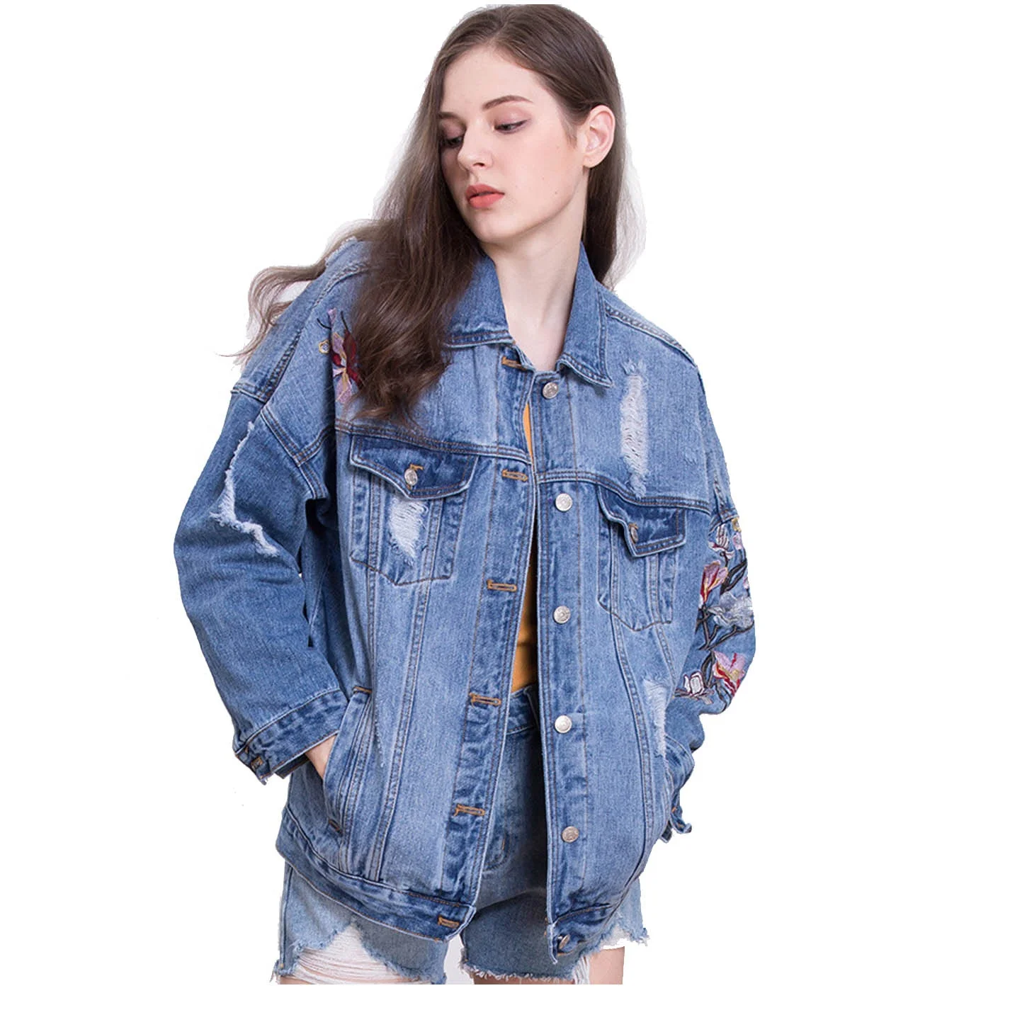 Factory direct selling stock womens denim jacket with embroider for spring summer, Luxury
Factory direct selling stock womens denim jacket with embroider for spring summer, Luxury