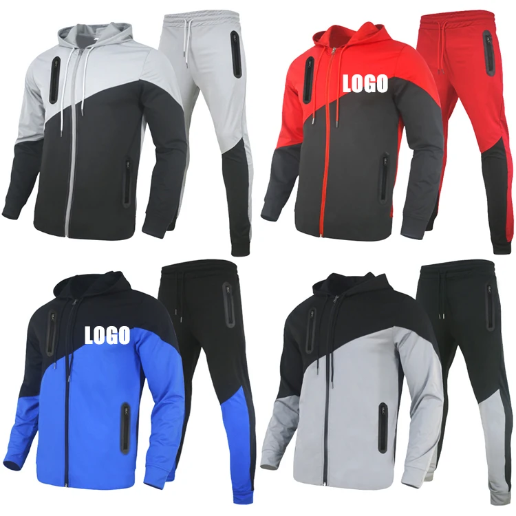 2022 Color Block Spliced Men Clothing Sports Zipper Hooded Jacket Sweatpants Custom Casual Tracksuit Outfits, Customized color
2022 Color Block Spliced Men Clothing Sports Zipper Hooded Jacket Sweatpants Custom Casual Tracksuit Outfits, Customized color