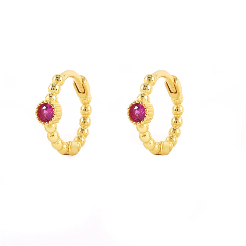 ROXI hot trend s925 sterling silver ins round beads colorful diamond hoop earrings for women, Gold
ROXI hot trend s925 sterling silver ins round beads colorful diamond hoop earrings for women, Gold
