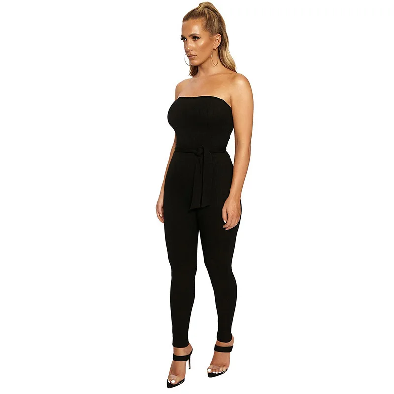 Rib Knitted Sexy Bandeau Off Of Shoulder Bodycon Romper With Blet Fashion Long Pants Jumpsuit
Rib Knitted Sexy Bandeau Off Of Shoulder Bodycon Romper With Blet Fashion Long Pants Jumpsuit