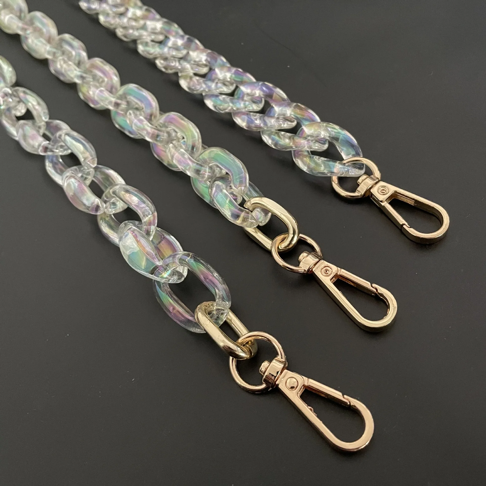 New 60cm metal Chain Shoulder Strap Handbag transparent belt Ornament Accessories colorful Resin Acrylic Clutch Bag Strap Chain
New 60cm metal Chain Shoulder Strap Handbag transparent belt Ornament Accessories colorful Resin Acrylic Clutch Bag Strap Chain