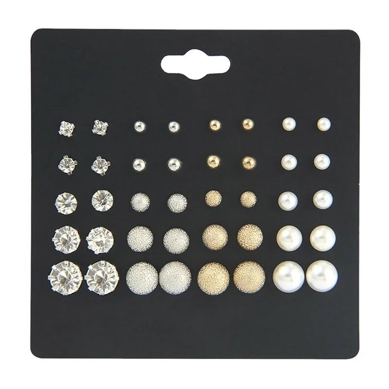 Wholesale price Round crystal pearl Stud Earrings set mixed size ear studs for women girls
Wholesale price Round crystal pearl Stud Earrings set mixed size ear studs for women girls