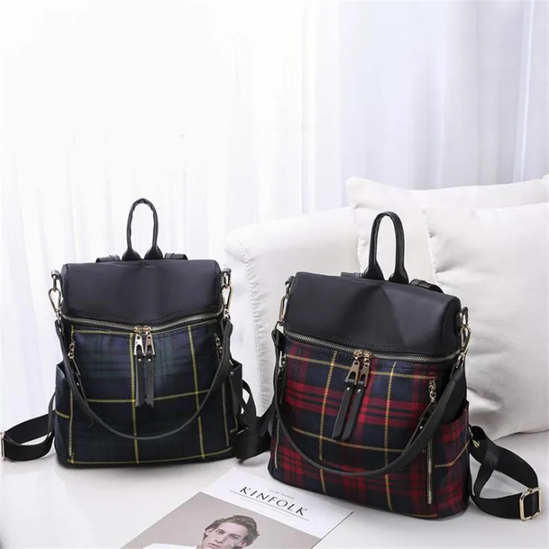 Women's 2021 New Oxford Purse Double Zippers Fashion Large-capacity Travel Bag Leisure Multifunction Plaid Splice Backpack, As pictures
Women's 2021 New Oxford Purse Double Zippers Fashion Large-capacity Travel Bag Leisure Multifunction Plaid Splice Backpack, As pictures