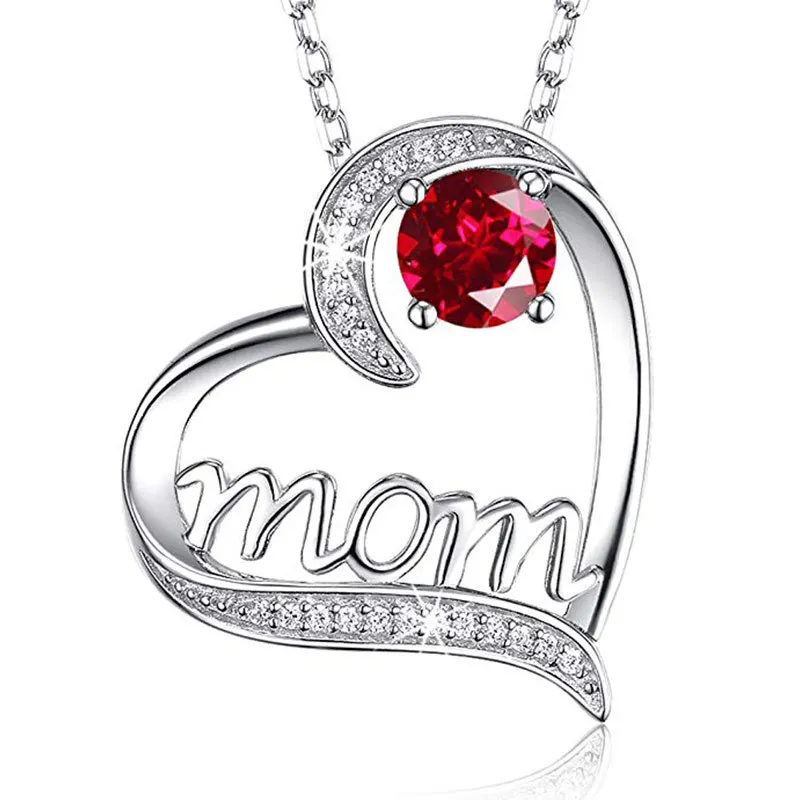 Mother's Day Gift Cubic Zirconia Crystal Heart Pendant Necklace Silver Tone CZ MOM Heart Necklace, Picture color
Mother's Day Gift Cubic Zirconia Crystal Heart Pendant Necklace Silver Tone CZ MOM Heart Necklace, Picture color