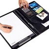 Professional business conference PU leather file folder with calculator