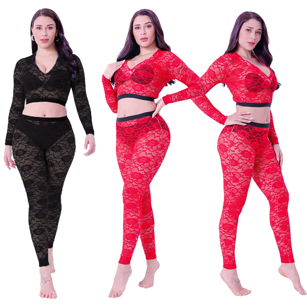 2021 Two Piece Set Women Clothing Casual Lace Solid Color Crop Top Pants Two Piece Women Jogging Set Sexy 2 Piece Set Women
2021 Two Piece Set Women Clothing Casual Lace Solid Color Crop Top Pants Two Piece Women Jogging Set Sexy 2 Piece Set Women