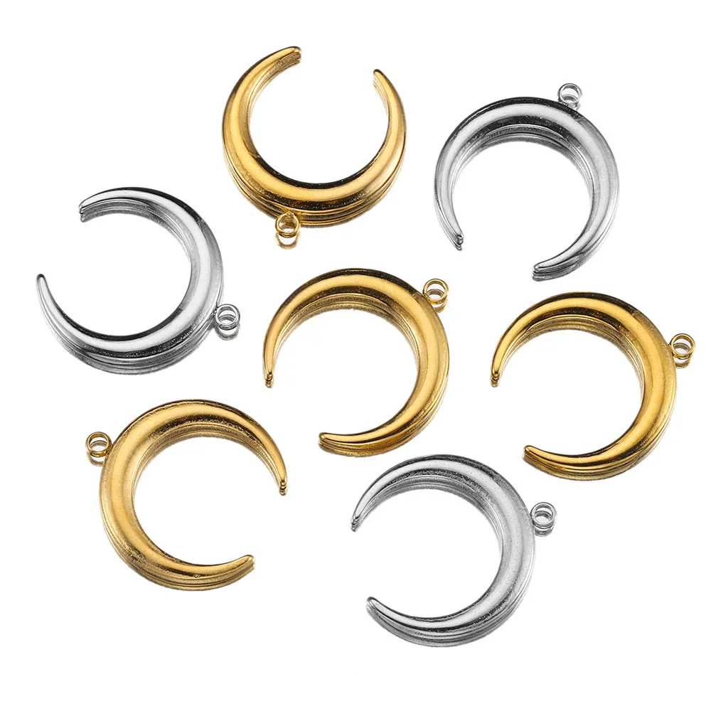NO TARNISH DIY jewelry charm pendant stainless steel crescent moon pendant for bracelets and necklaces
NO TARNISH DIY jewelry charm pendant stainless steel crescent moon pendant for bracelets and necklaces