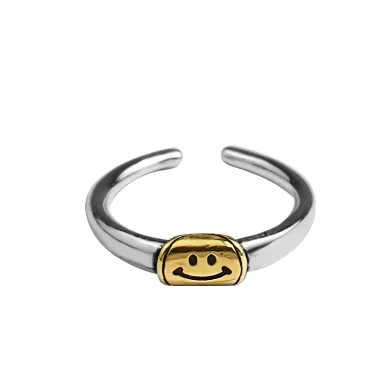 European Vintage Silver Happy Smiling Face Adjustable Ring Wholesale Punk Jewelry Silver Plated Smiley Face Ring, Gold/silver
European Vintage Silver Happy Smiling Face Adjustable Ring Wholesale Punk Jewelry Silver Plated Smiley Face Ring, Gold/silver