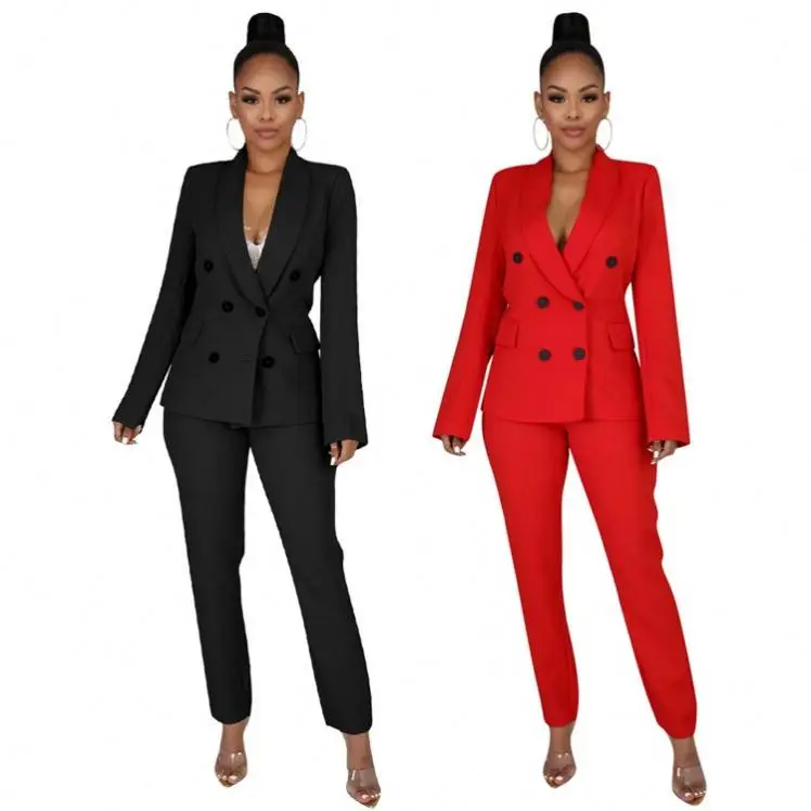 KG3868 hot solid color casual autumn blazer office women two piece pant suit clothing set
KG3868 hot solid color casual autumn blazer office women two piece pant suit clothing set