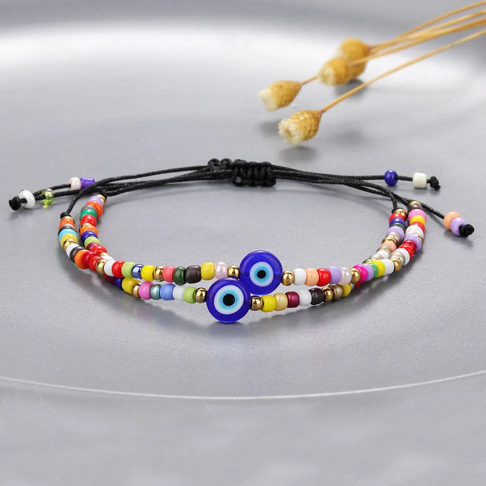 New Fashion Flower Rice Bead Blue Eye Bracelet Bohemian 2021 Hot-selling Jewelry Great Gifts for Girls, Picture shows
New Fashion Flower Rice Bead Blue Eye Bracelet Bohemian 2021 Hot-selling Jewelry Great Gifts for Girls, Picture shows