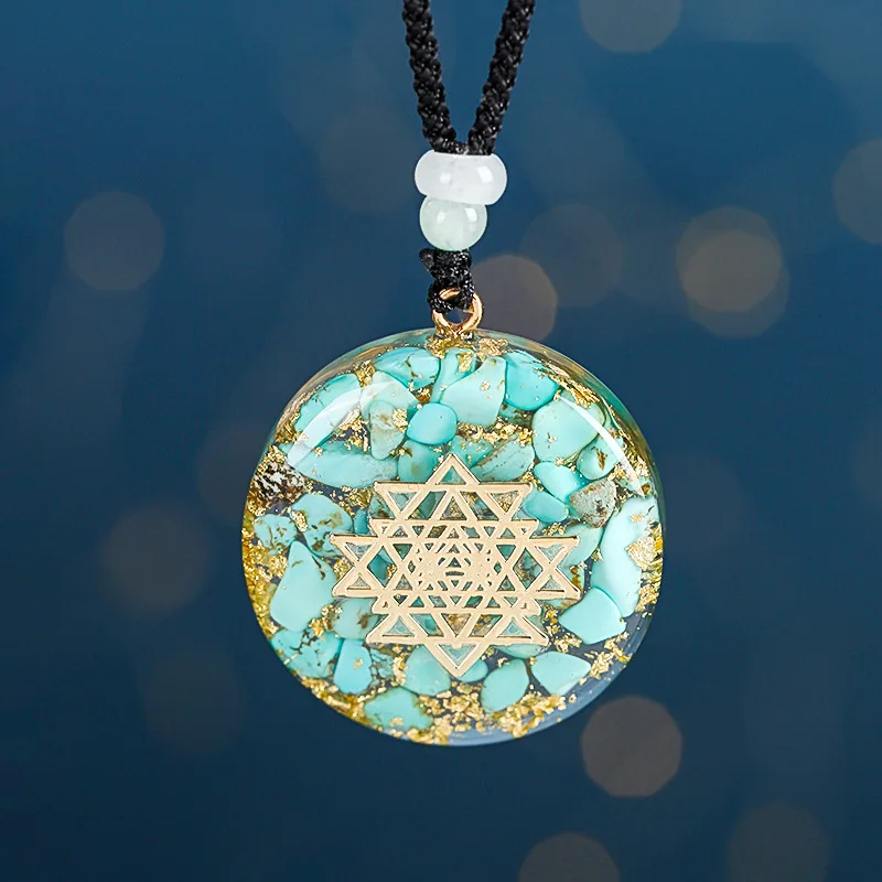 Retro Reiki Healing Energy Generator EMF Radiation Protection Necklace Jewelry Natural Turquoises Orgonite Pendant Necklace, Multicolor
Retro Reiki Healing Energy Generator EMF Radiation Protection Necklace Jewelry Natural Turquoises Orgonite Pendant Necklace, Multicolor