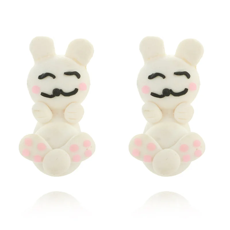 Cartoon animal soft clay earrings cute white inverted rabbit round tail split three-dimensional polymer clay christmas earrings, As picture
Cartoon animal soft clay earrings cute white inverted rabbit round tail split three-dimensional polymer clay christmas earrings, As picture