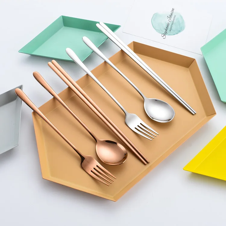 SS304 Korean Style Stainless Steel Spoon and Chopsticks Fork Stainless Steel Cutlery
SS304 Korean Style Stainless Steel Spoon and Chopsticks Fork Stainless Steel Cutlery