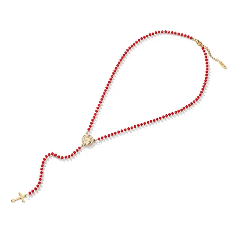 Hot Sale Chinese Fashion Style Women's Trendy Lucky Red Beaded Cross Pendant Necklace
Hot Sale Chinese Fashion Style Women's Trendy Lucky Red Beaded Cross Pendant Necklace
