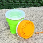 200ML Customized Logo Food Grade Outdoor Reusable Collapsible Silicone Cup With Lid