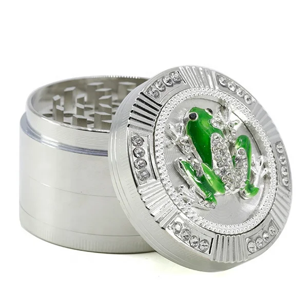 4-piece Dry Herb Grinder 3-color Diameter Zinc Alloy Diamond Dial Frog Style Grinder, Picture
4-piece Dry Herb Grinder 3-color Diameter Zinc Alloy Diamond Dial Frog Style Grinder, Picture