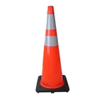 G091002 Colored Road Cone Sleeves PVC Reflective 700mm Extensive Flat Traffic Cone