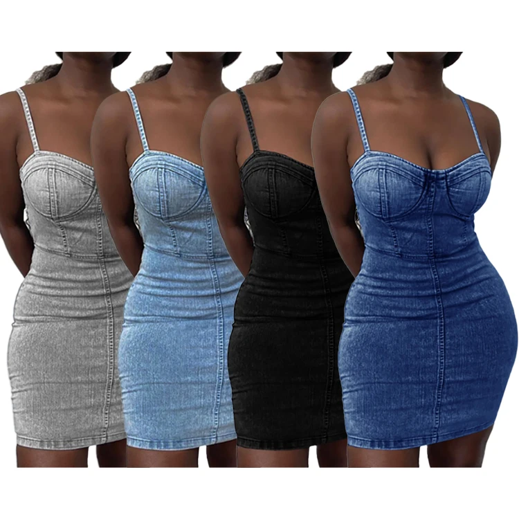 2021 Summer Fashion Sexy Solid Color Women's Clothing Sleeveless Bodycon Jean Denim Derss Womens Club Night Wear
2021 Summer Fashion Sexy Solid Color Women's Clothing Sleeveless Bodycon Jean Denim Derss Womens Club Night Wear