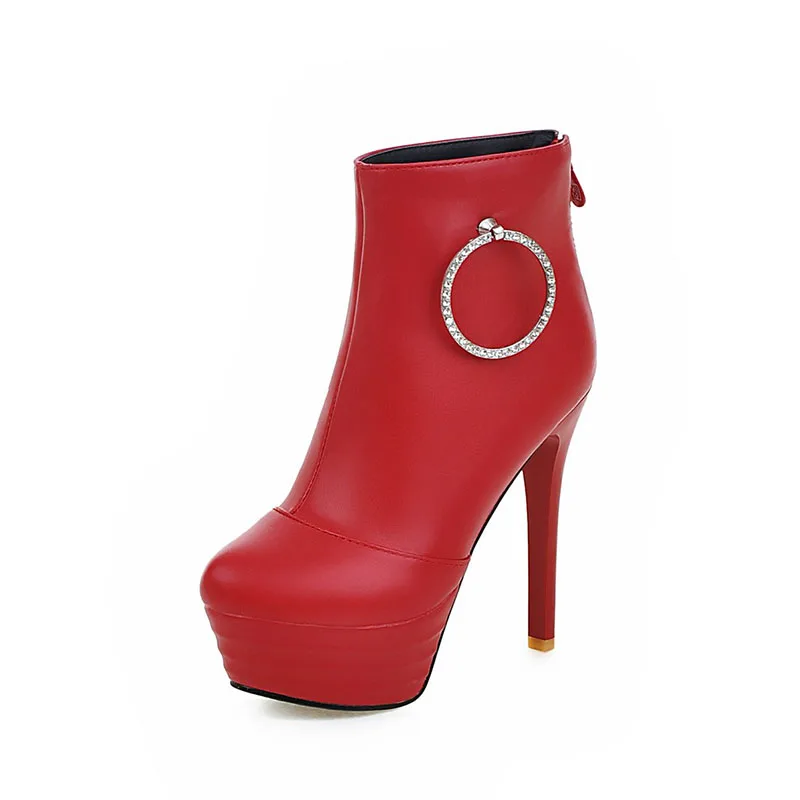 Winter Wedding Party Stiletto Heel Platform Back Zipper High Heeled Women's Booties, Black red white
Winter Wedding Party Stiletto Heel Platform Back Zipper High Heeled Women's Booties, Black red white