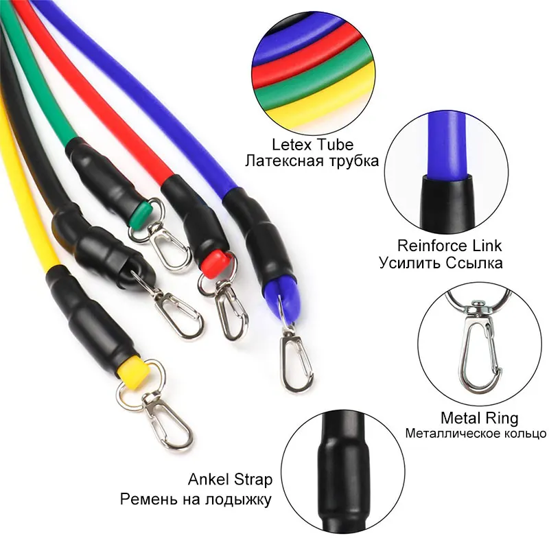 Manufacturer High Quality Workout 5 Stackable Exercise Stretch Bands Latex 11 pcs Resistance Bands Set, Yellow,blue,red,black,green
Manufacturer High Quality Workout 5 Stackable Exercise Stretch Bands Latex 11 pcs Resistance Bands Set, Yellow,blue,red,black,green