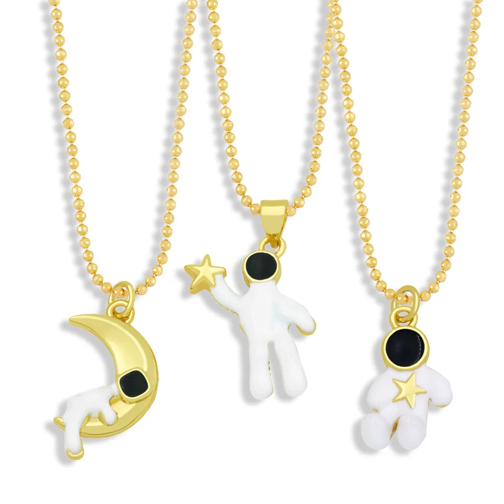 Drop Shipping Fashion Moon Astronaut Male And Female Cartoon Star Picking Astronaut Lucky Pendant Necklace Wholesale
Drop Shipping Fashion Moon Astronaut Male And Female Cartoon Star Picking Astronaut Lucky Pendant Necklace Wholesale