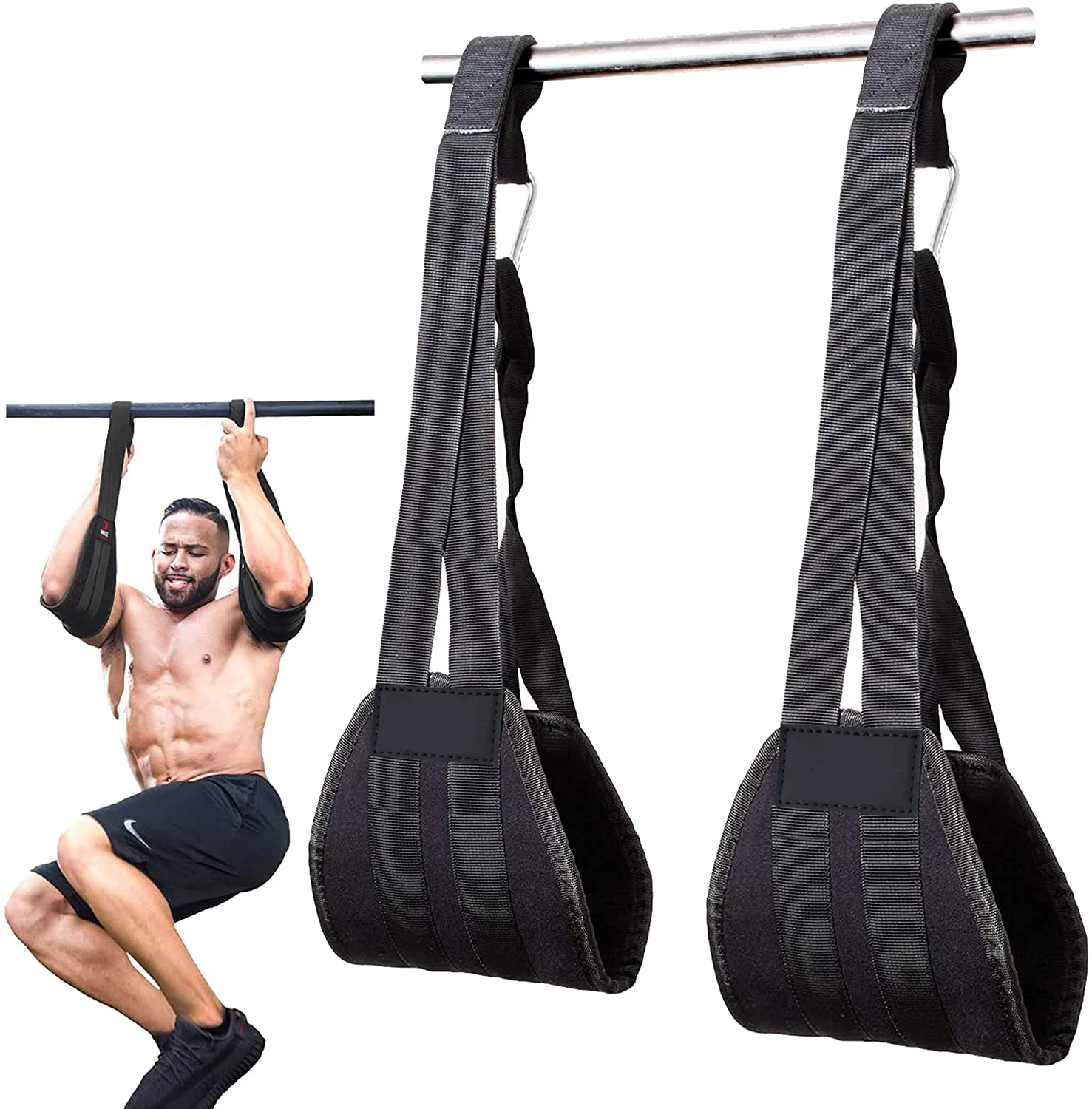 Camo flag style abdominal gym training slimming exercising chin pull up AB sling straps, Black
Camo flag style abdominal gym training slimming exercising chin pull up AB sling straps, Black