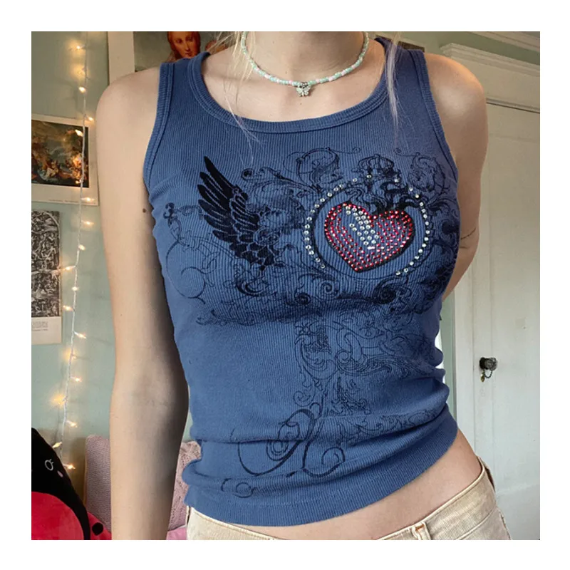 Women Summer Graphic Printed Sweat Crop Top Y2K Knitted Diamonds Tank Top Sleeveless Mini Vest Women t shirt 2022, 3 colors
Women Summer Graphic Printed Sweat Crop Top Y2K Knitted Diamonds Tank Top Sleeveless Mini Vest Women t shirt 2022, 3 colors